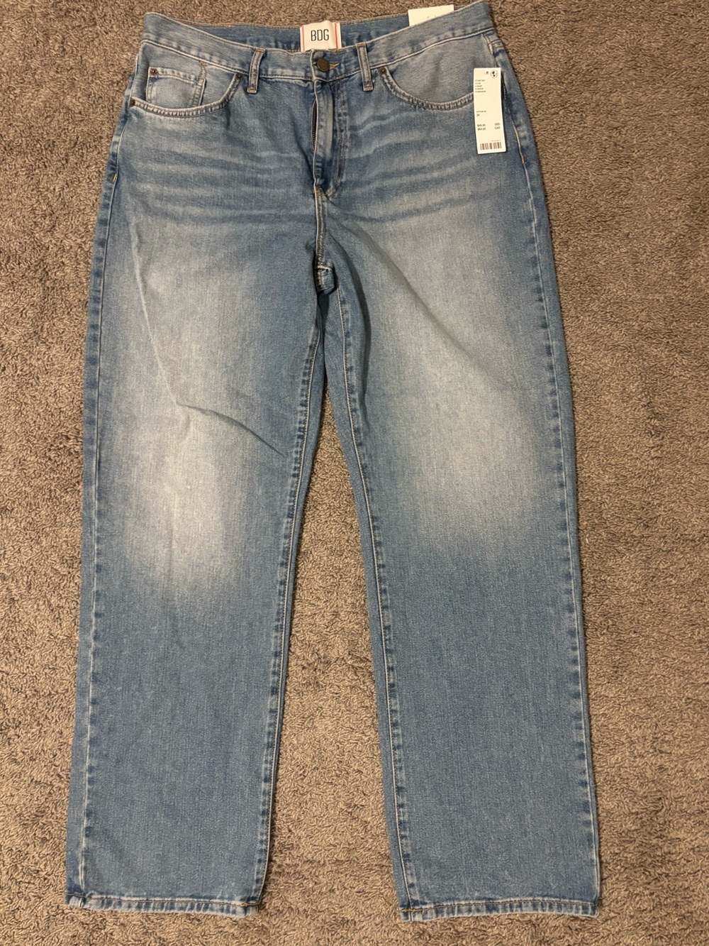 Women BDG Light Blue Straight Leg High-Rise Jeans